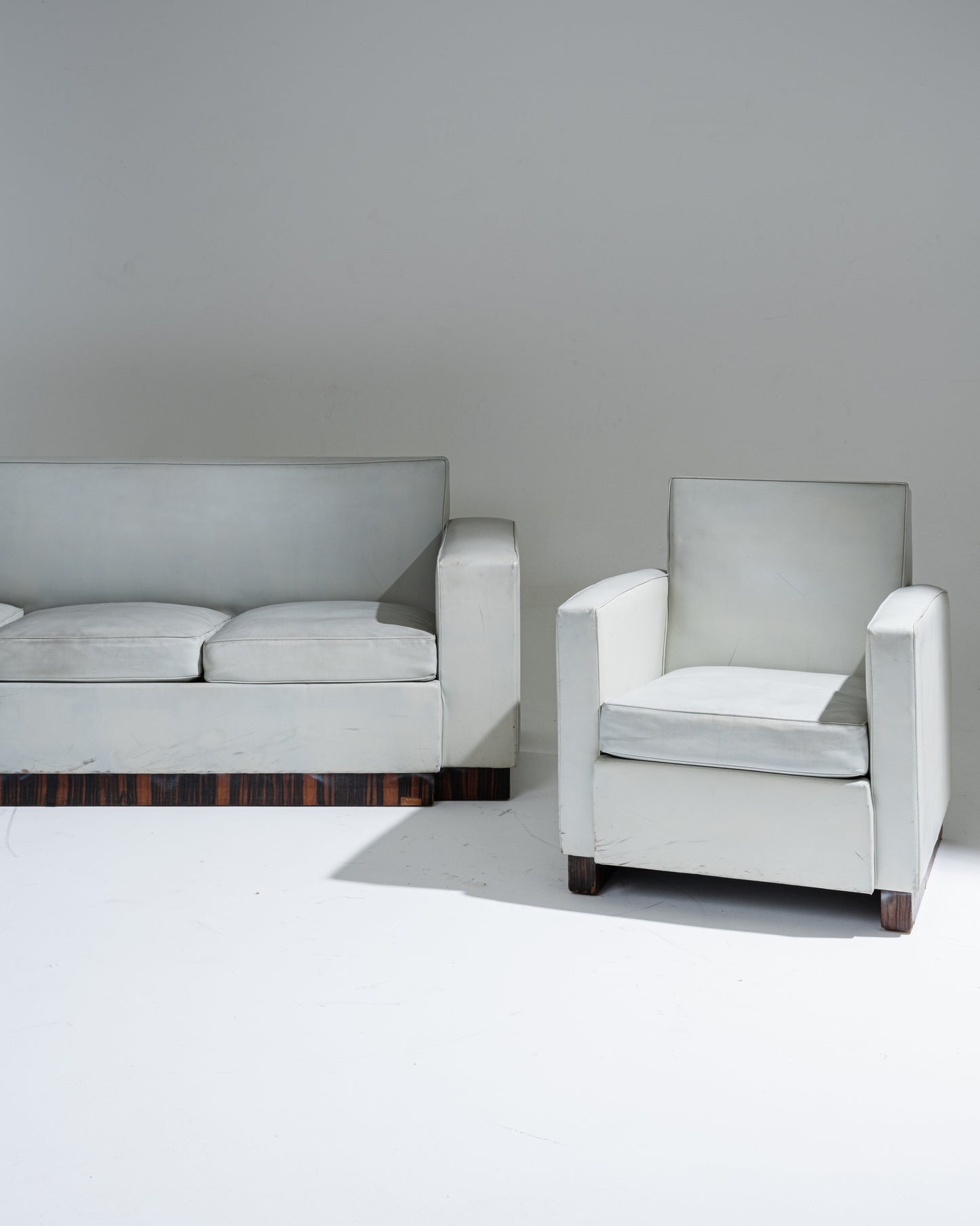 LEATHER SOFA, JACQUES ADNET, 1930s