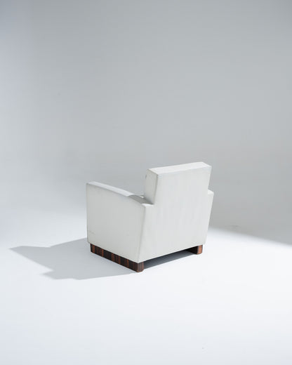 FAUTEUIL EN CUIR ART DÉCO, JACQUES ADNET, 1930s