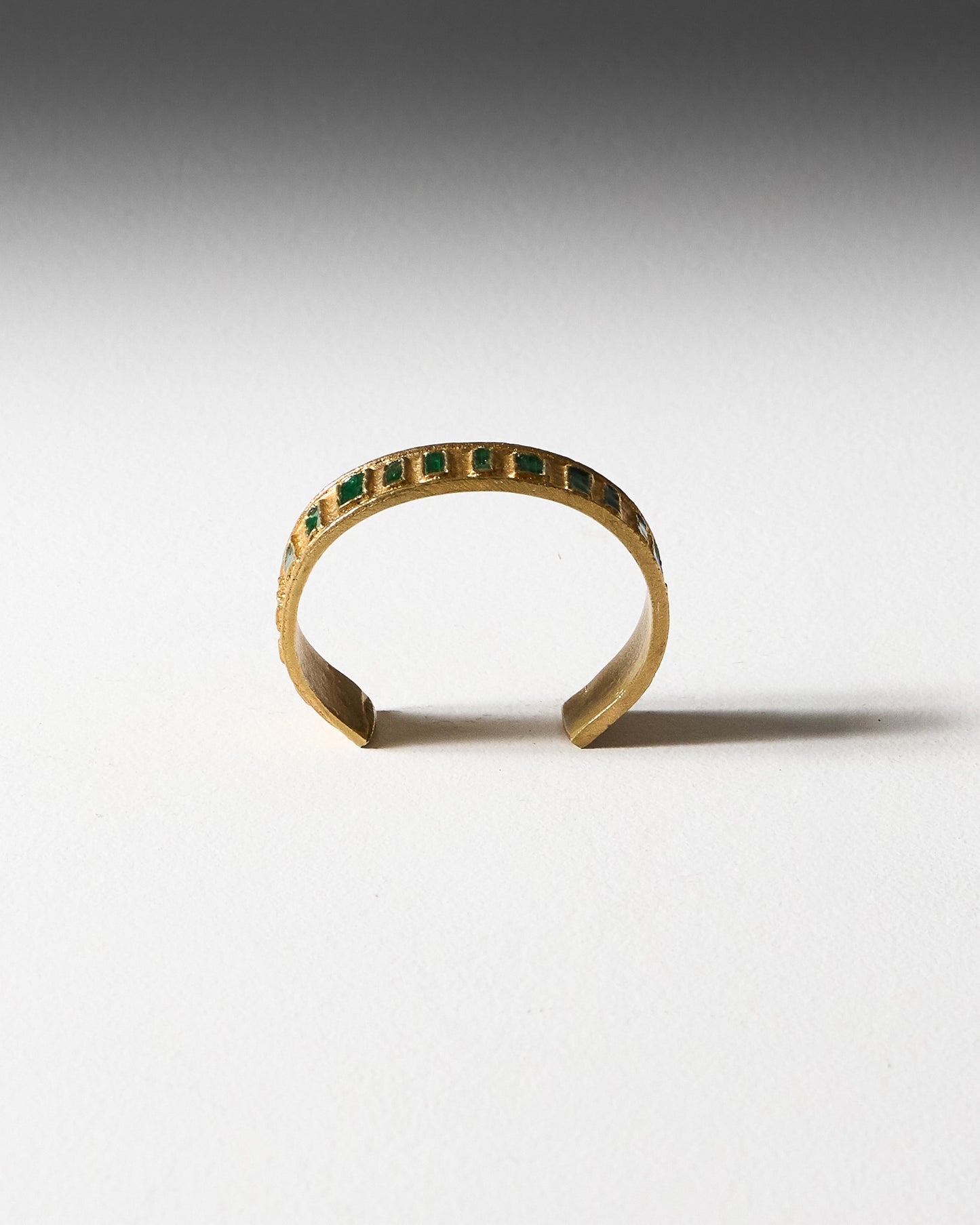 BRACELET EN BRONZE ET EMAIL VERT, 1970s