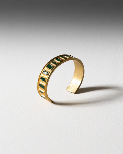 BRACELET EN BRONZE ET EMAIL VERT, 1970s