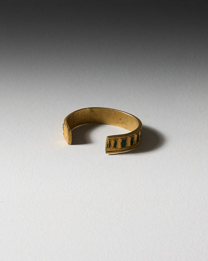 BRACELET EN BRONZE ET EMAIL VERT, 1970s