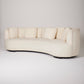 WHITE HALF-MOON MOHAIR SOFA