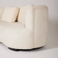 WHITE HALF-MOON MOHAIR SOFA