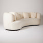 WHITE HALF-MOON MOHAIR SOFA