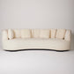 WHITE HALF-MOON MOHAIR SOFA