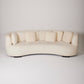 WHITE HALF-MOON MOHAIR SOFA