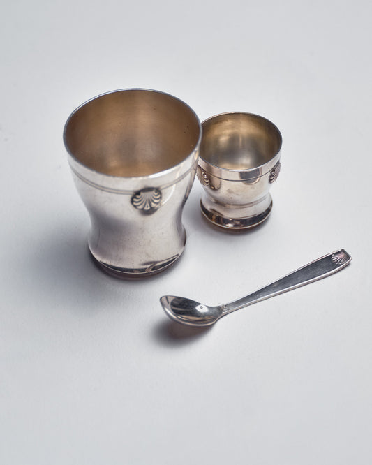 CHRISTOFLE SILVER-PLATED METAL BIRTH GIFT SET