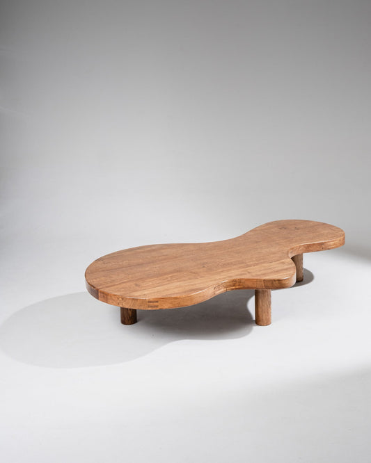 FREE-FORM OAK COFFEE TABLE