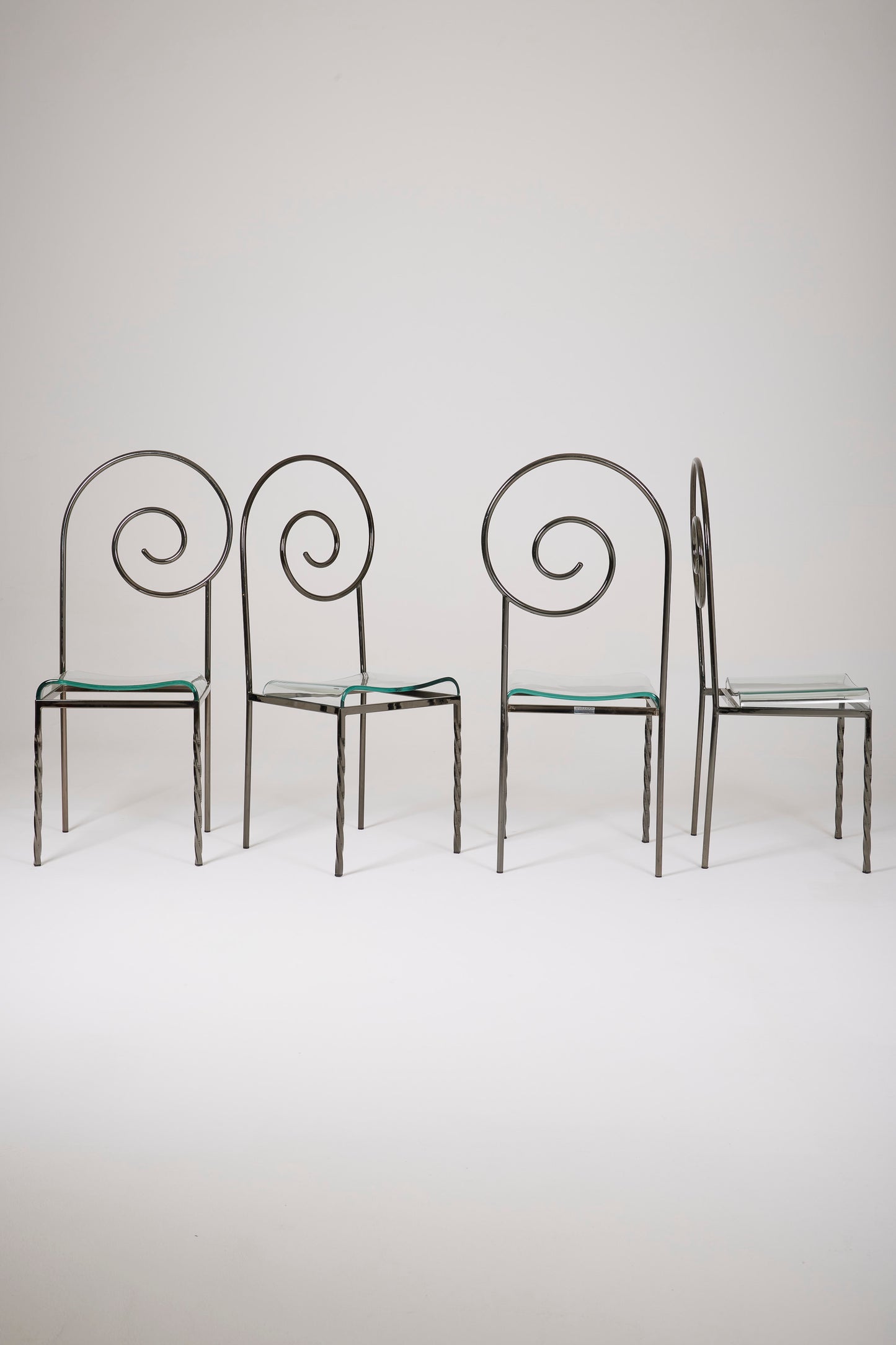 PAIR OF LUIGI SERAFINI “SUSPIRAL” CHAIRS, 1980s