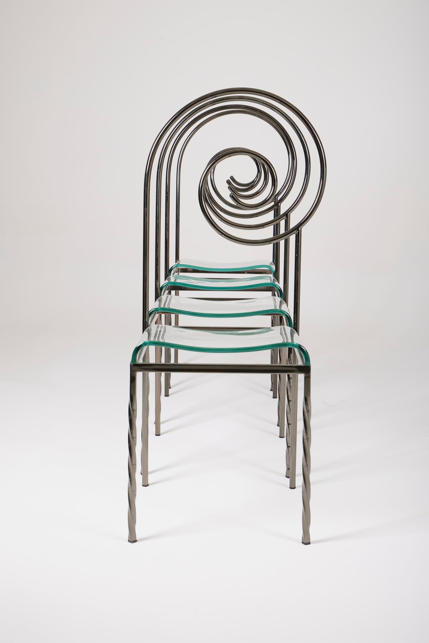 PAIR OF LUIGI SERAFINI “SUSPIRAL” CHAIRS, 1980s