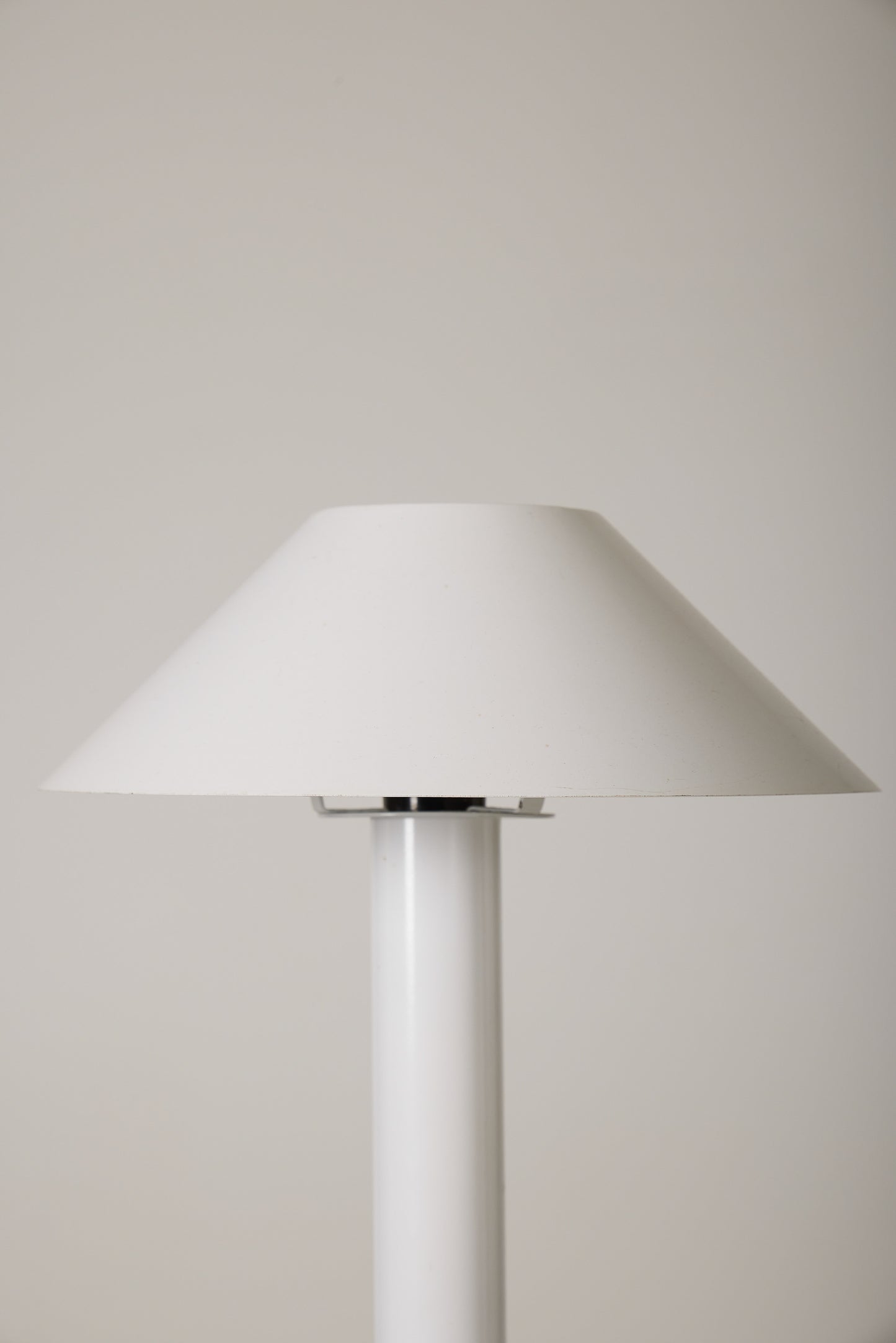 PAIR OF WHITE BENT KARLBY LAMPS