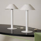 PAIR OF WHITE BENT KARLBY LAMPS