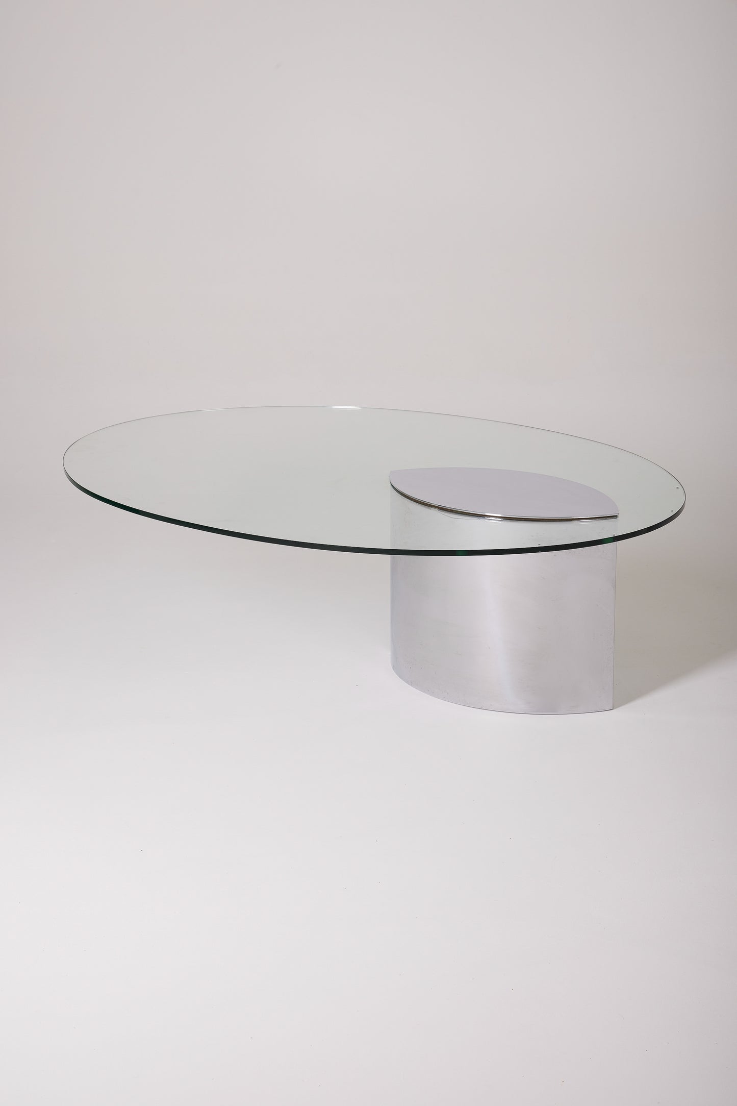 CINI BOERI "LUNARIO" GLASS AND METAL COFFEE TABLE