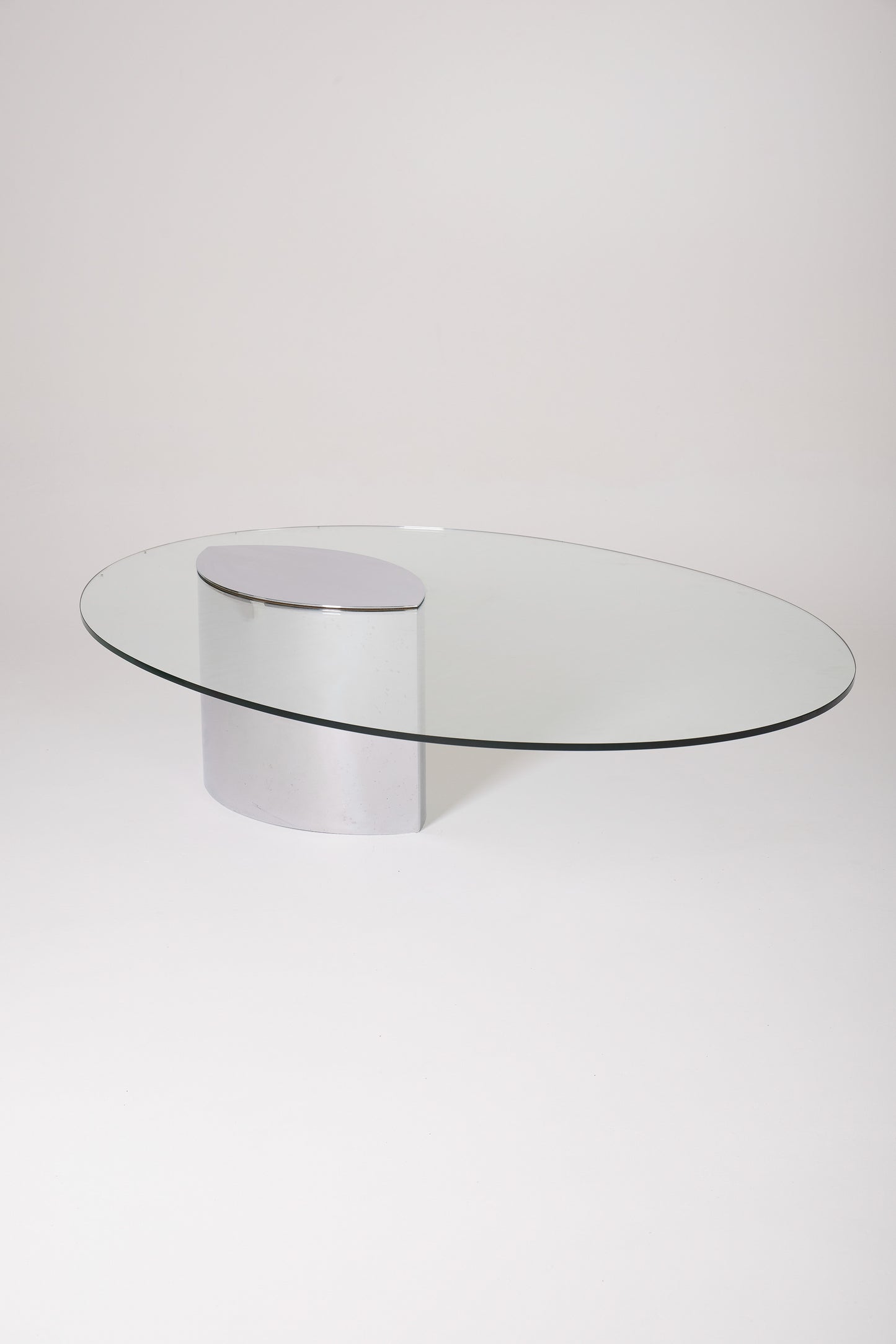 CINI BOERI "LUNARIO" GLASS AND METAL COFFEE TABLE