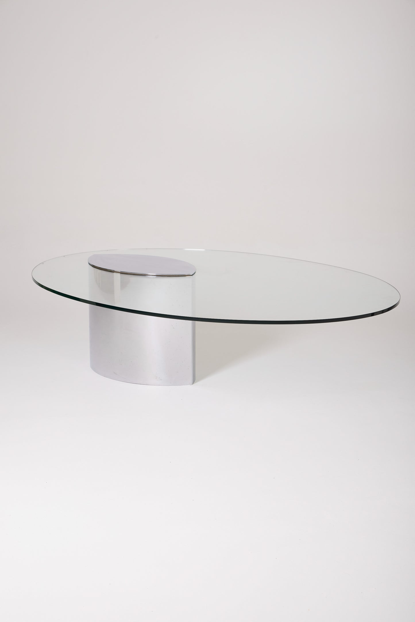 CINI BOERI "LUNARIO" GLASS AND METAL COFFEE TABLE