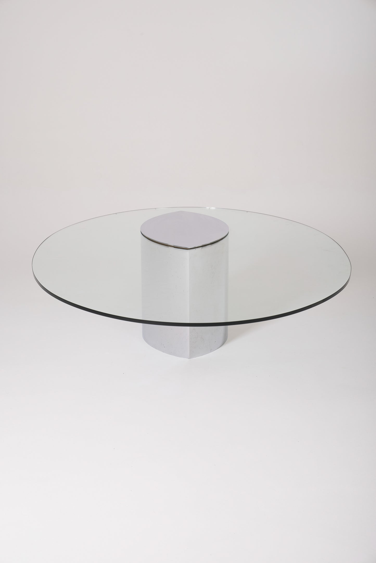 CINI BOERI "LUNARIO" GLASS AND METAL COFFEE TABLE