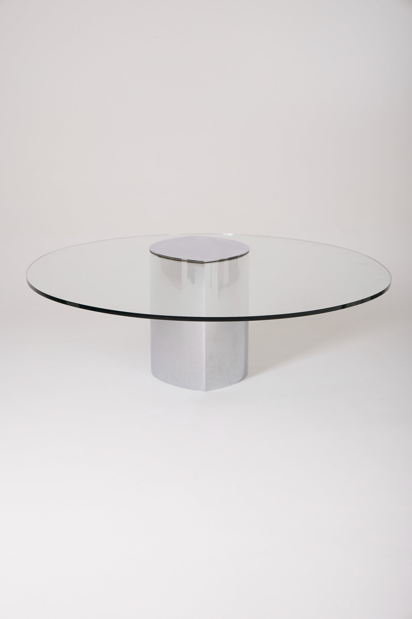 CINI BOERI "LUNARIO" GLASS AND METAL COFFEE TABLE