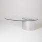 CINI BOERI "LUNARIO" GLASS AND METAL COFFEE TABLE