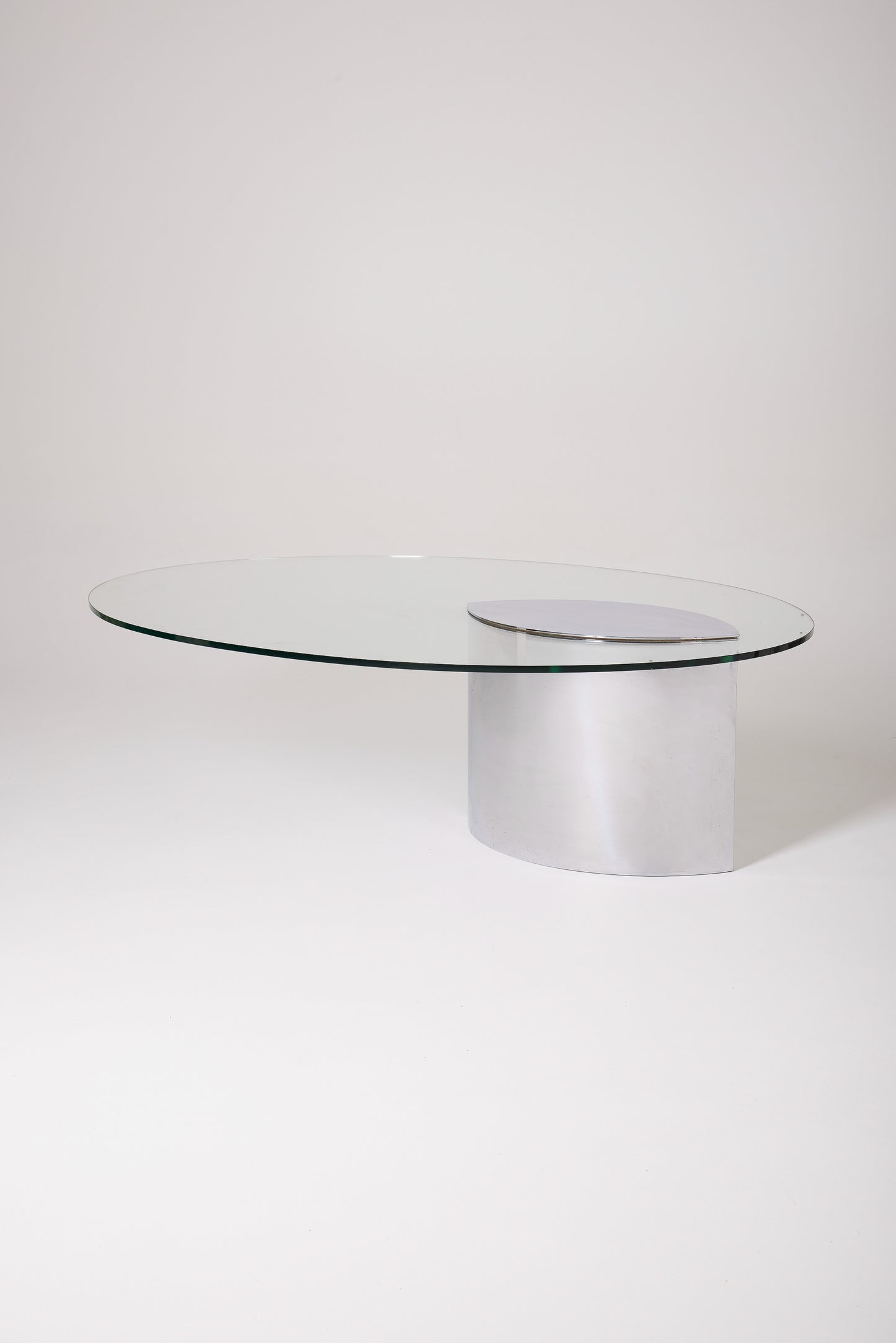 CINI BOERI "LUNARIO" GLASS AND METAL COFFEE TABLE