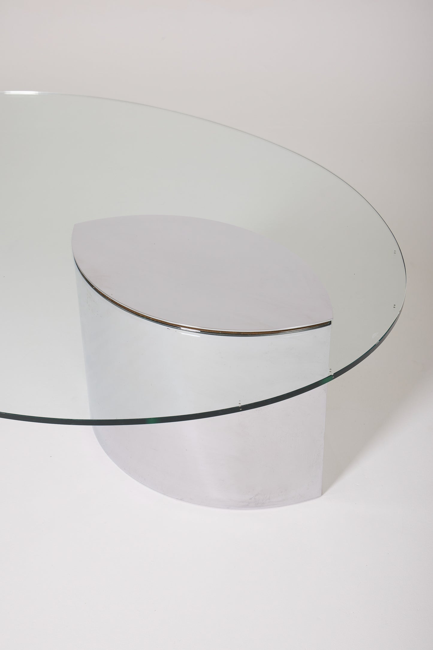 CINI BOERI "LUNARIO" GLASS AND METAL COFFEE TABLE