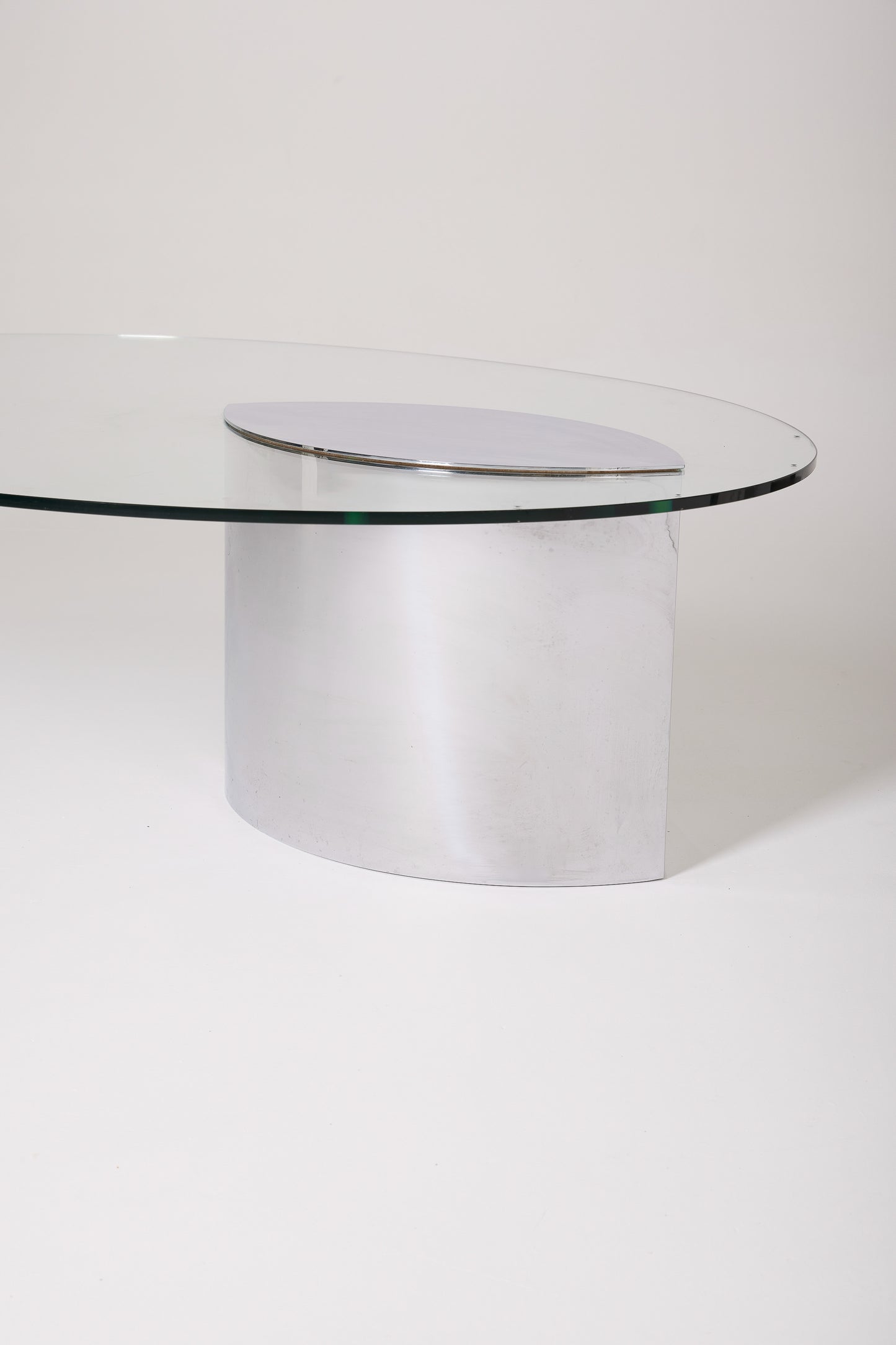 CINI BOERI "LUNARIO" GLASS AND METAL COFFEE TABLE