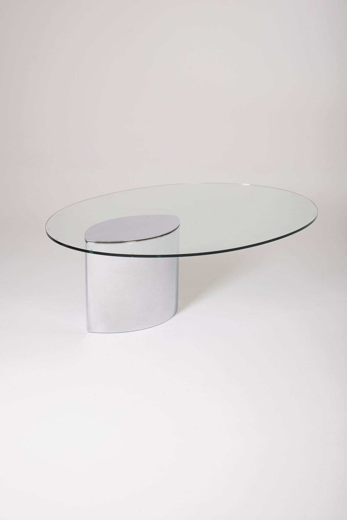 CINI BOERI "LUNARIO" GLASS AND METAL COFFEE TABLE