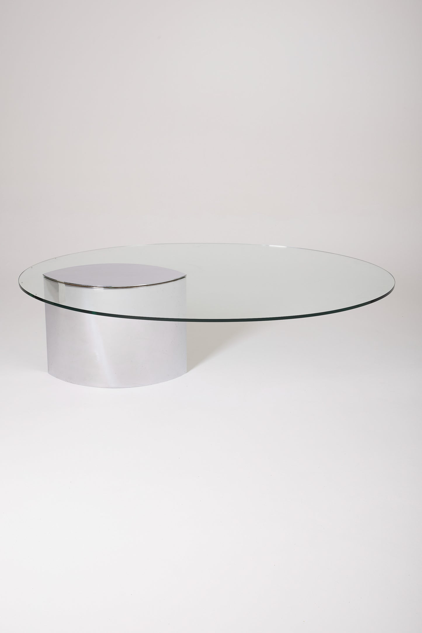 CINI BOERI "LUNARIO" GLASS AND METAL COFFEE TABLE