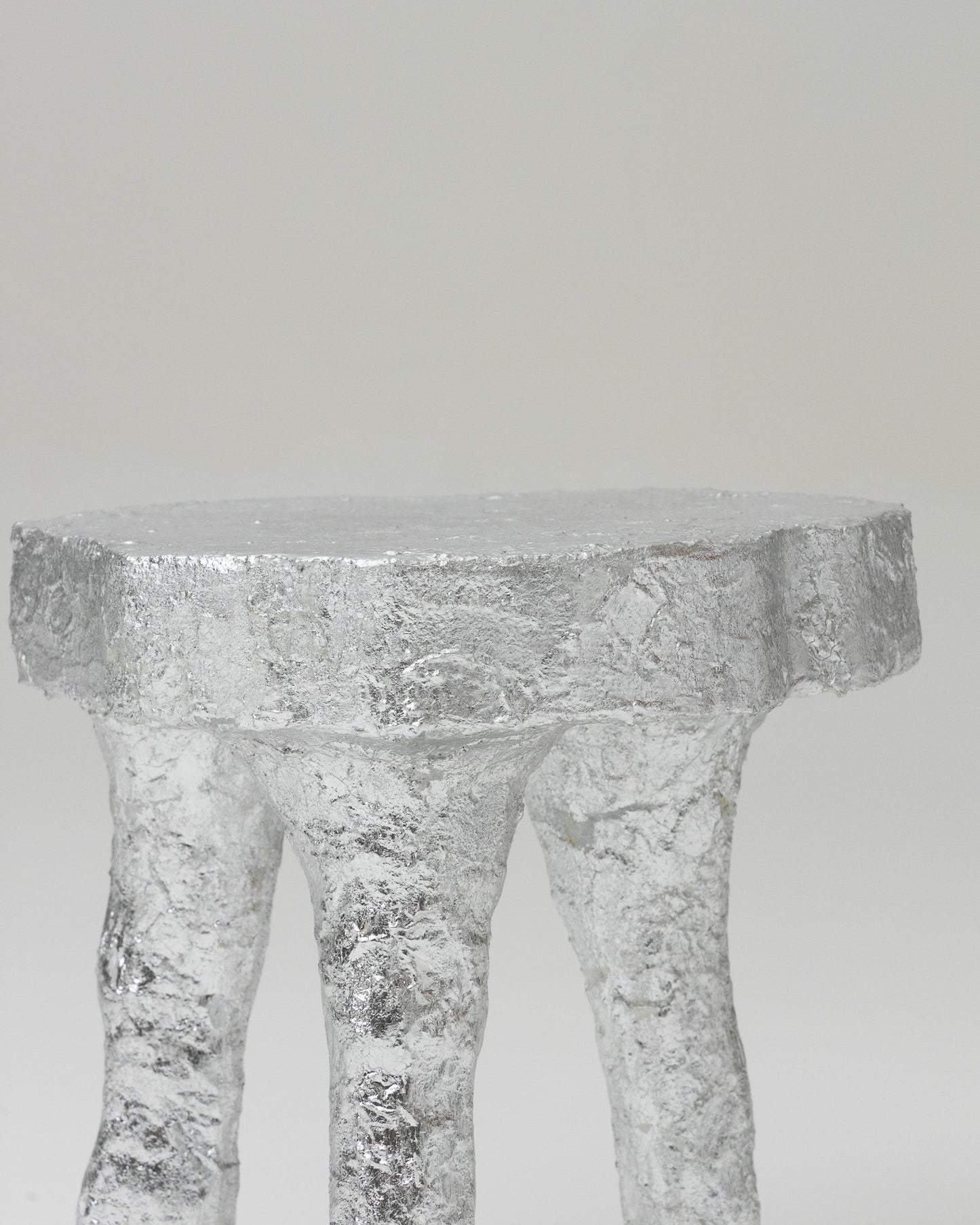 SILVER TRIPOD STOOL