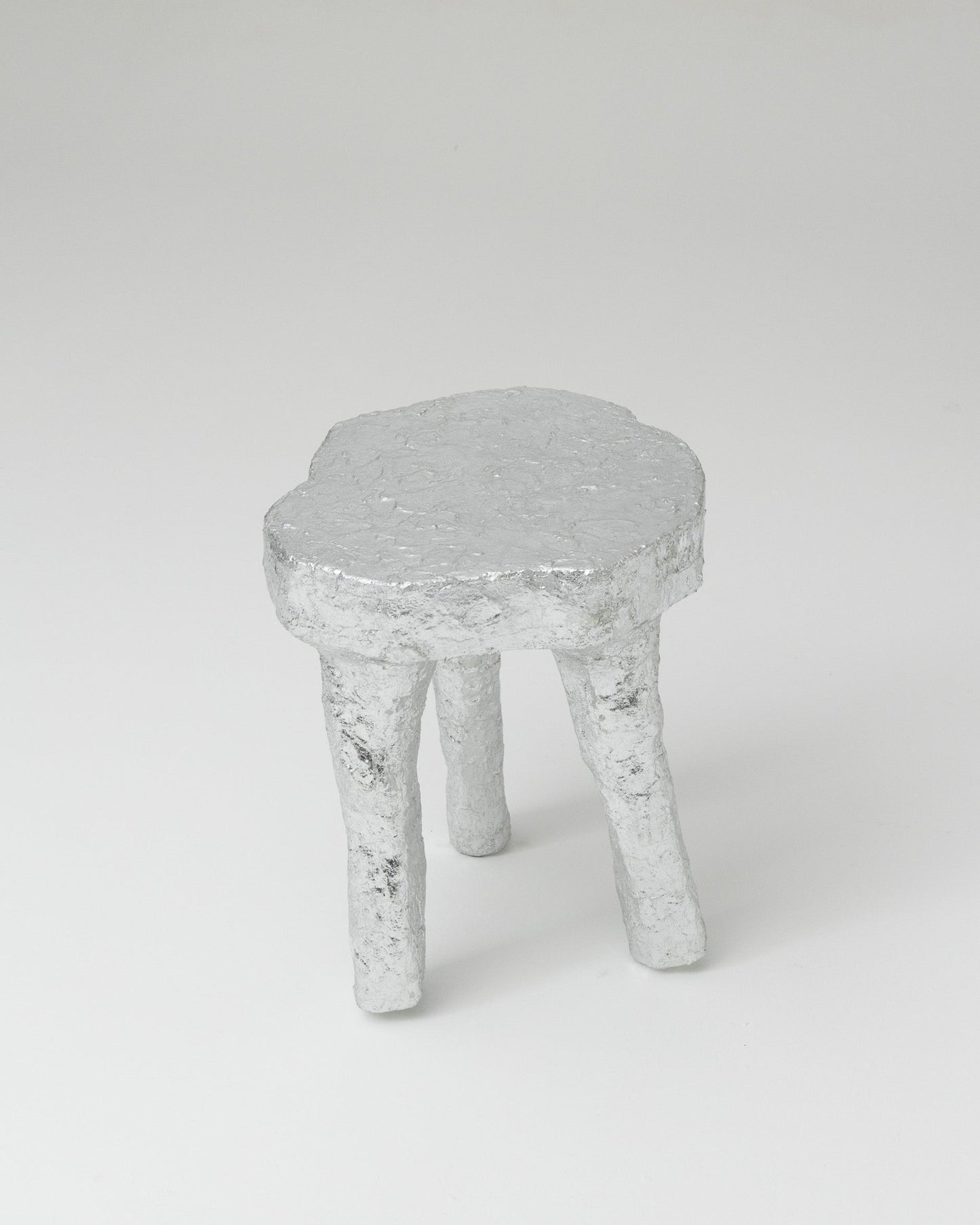 SILVER TRIPOD STOOL