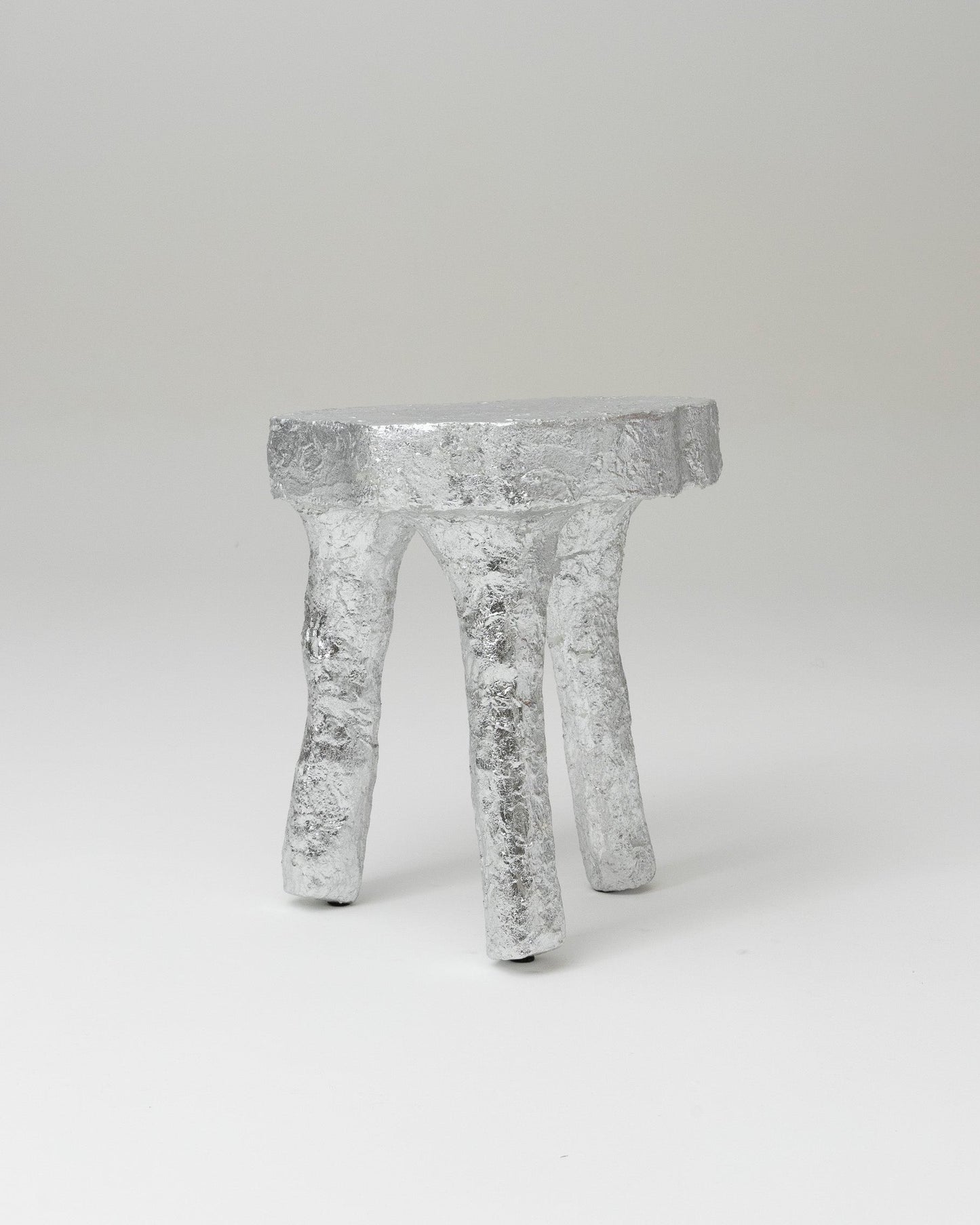 SILVER TRIPOD STOOL