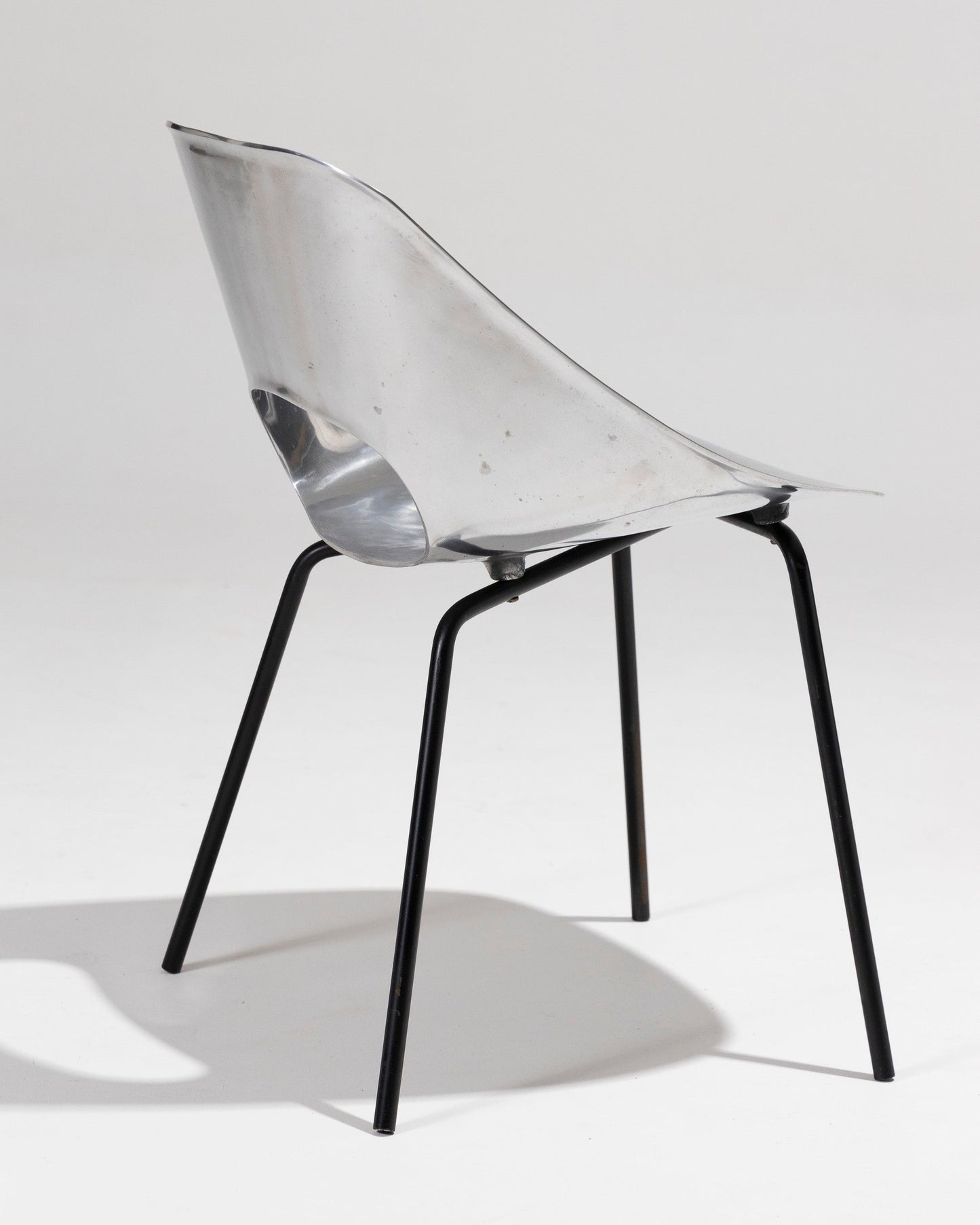 PIERRE GUARICHE ALUMINUM CHAIR, 1950s