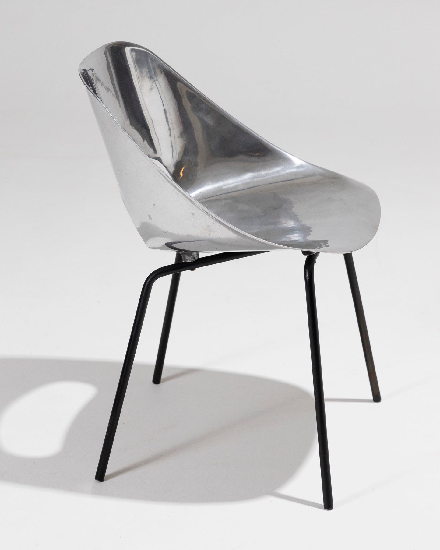 PIERRE GUARICHE ALUMINUM CHAIR, 1950s