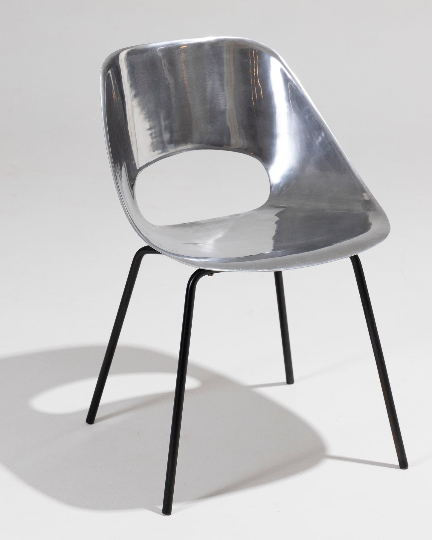 PIERRE GUARICHE ALUMINUM CHAIR, 1950s