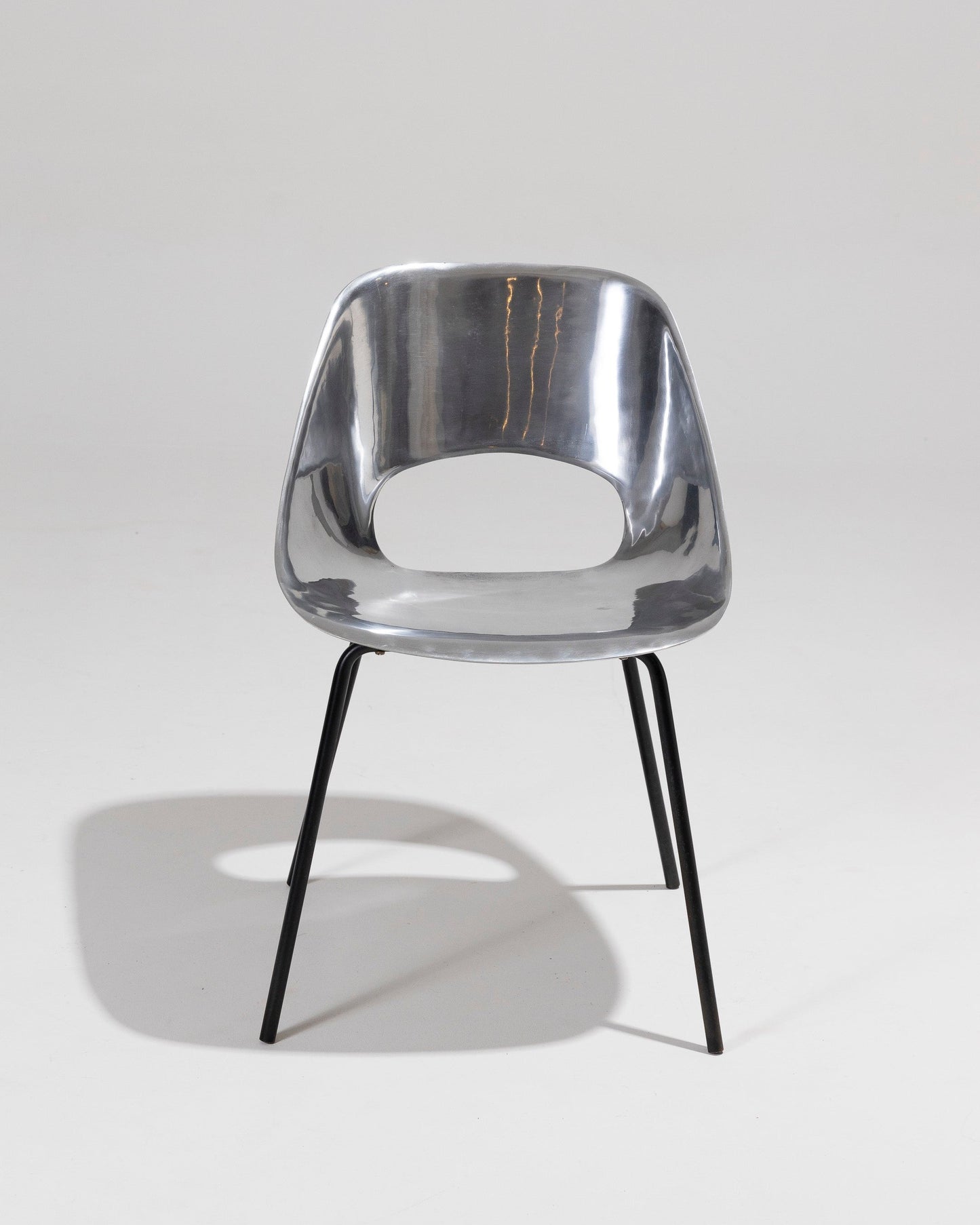 PIERRE GUARICHE ALUMINUM CHAIR, 1950s