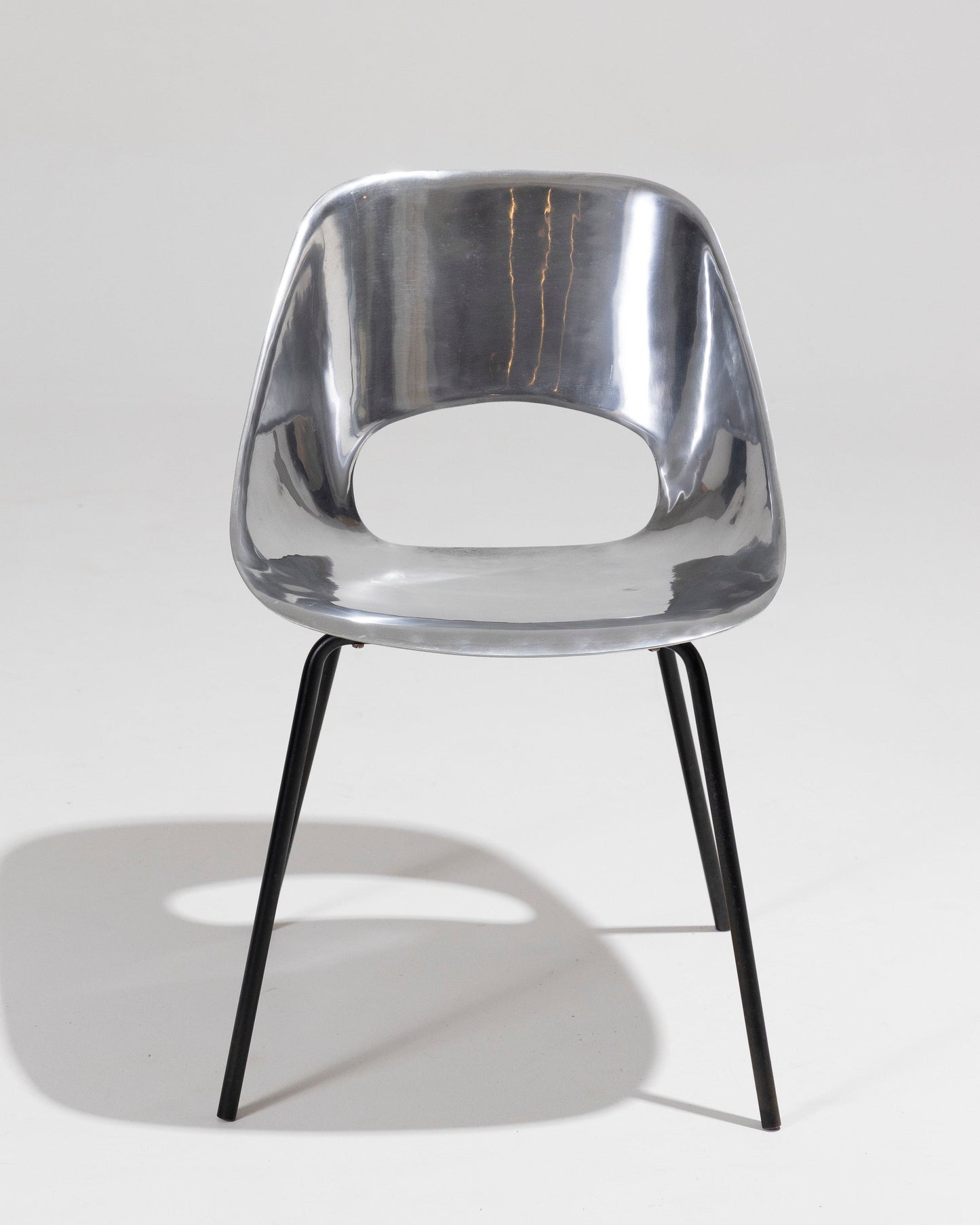 PIERRE GUARICHE ALUMINUM CHAIR, 1950s