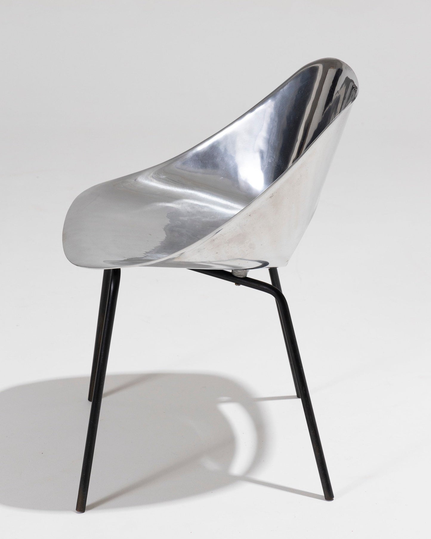 PIERRE GUARICHE ALUMINUM CHAIR, 1950s