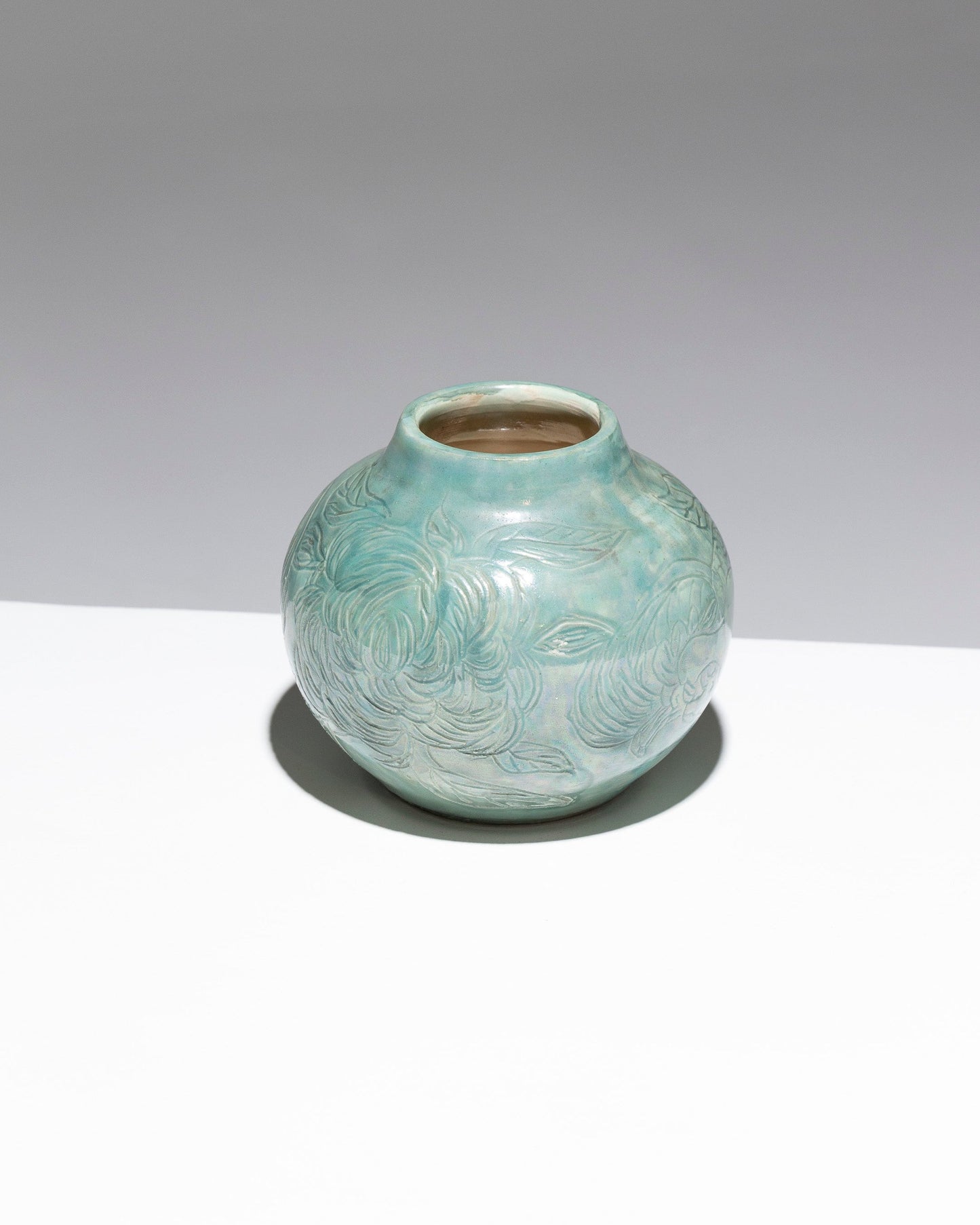 TURQUOISE CERAMIC VASE, 1940s