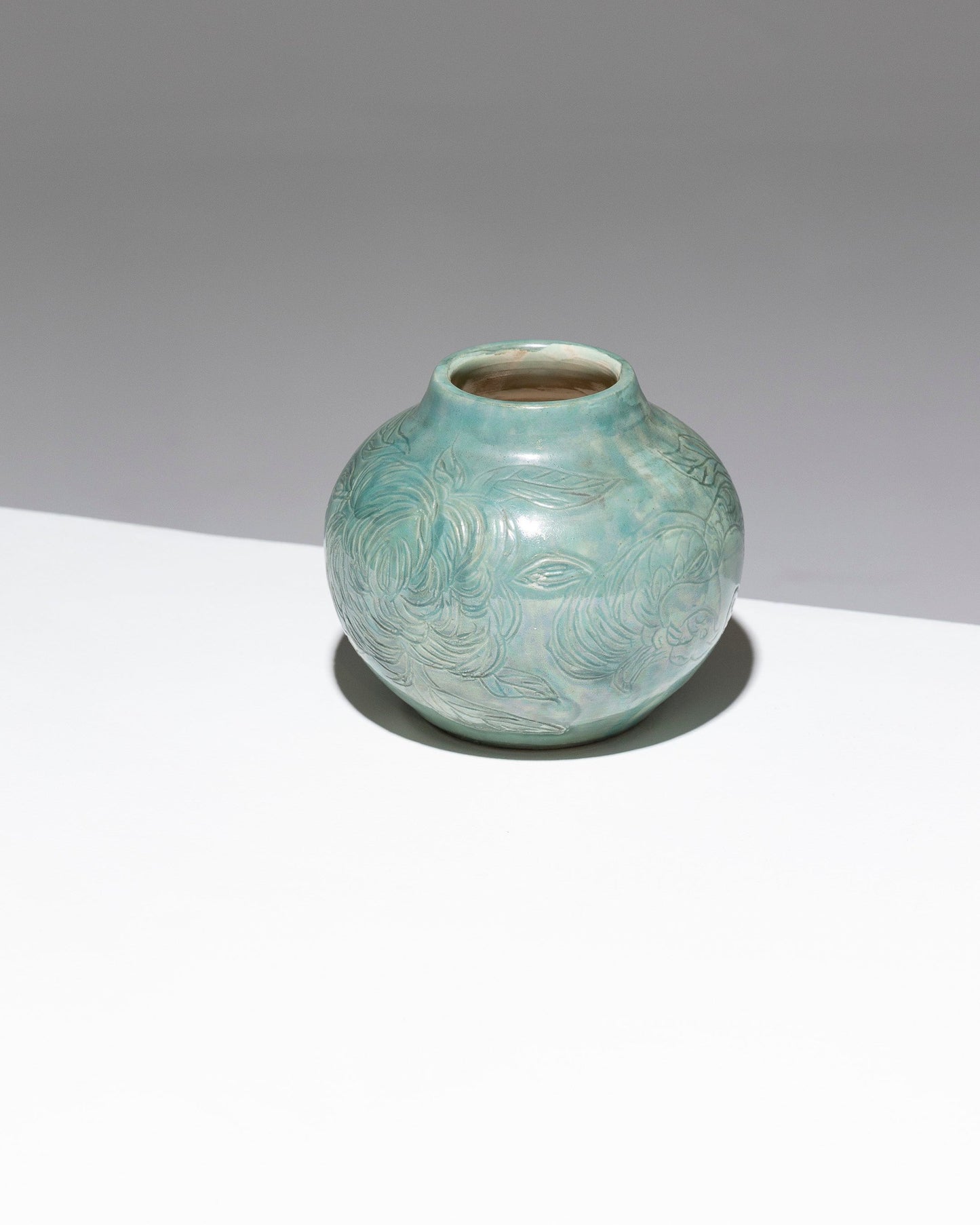 TURQUOISE CERAMIC VASE, 1940s