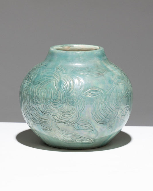 TURQUOISE CERAMIC VASE, 1940s