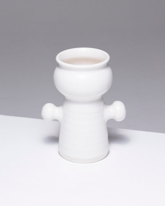 MATT WHITE EARTHENWARE VASE, 1970s