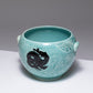 TURQUOISE EARTHENWARE PLANTER, ORCHIES, 1950s