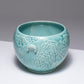 TURQUOISE EARTHENWARE PLANTER, ORCHIES, 1950s