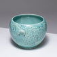 TURQUOISE EARTHENWARE PLANTER, ORCHIES, 1950s