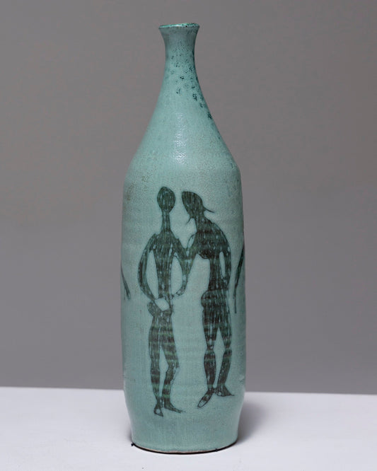 STONEWARE BOTTLE VASE "THE CONVERSATION", 1950s