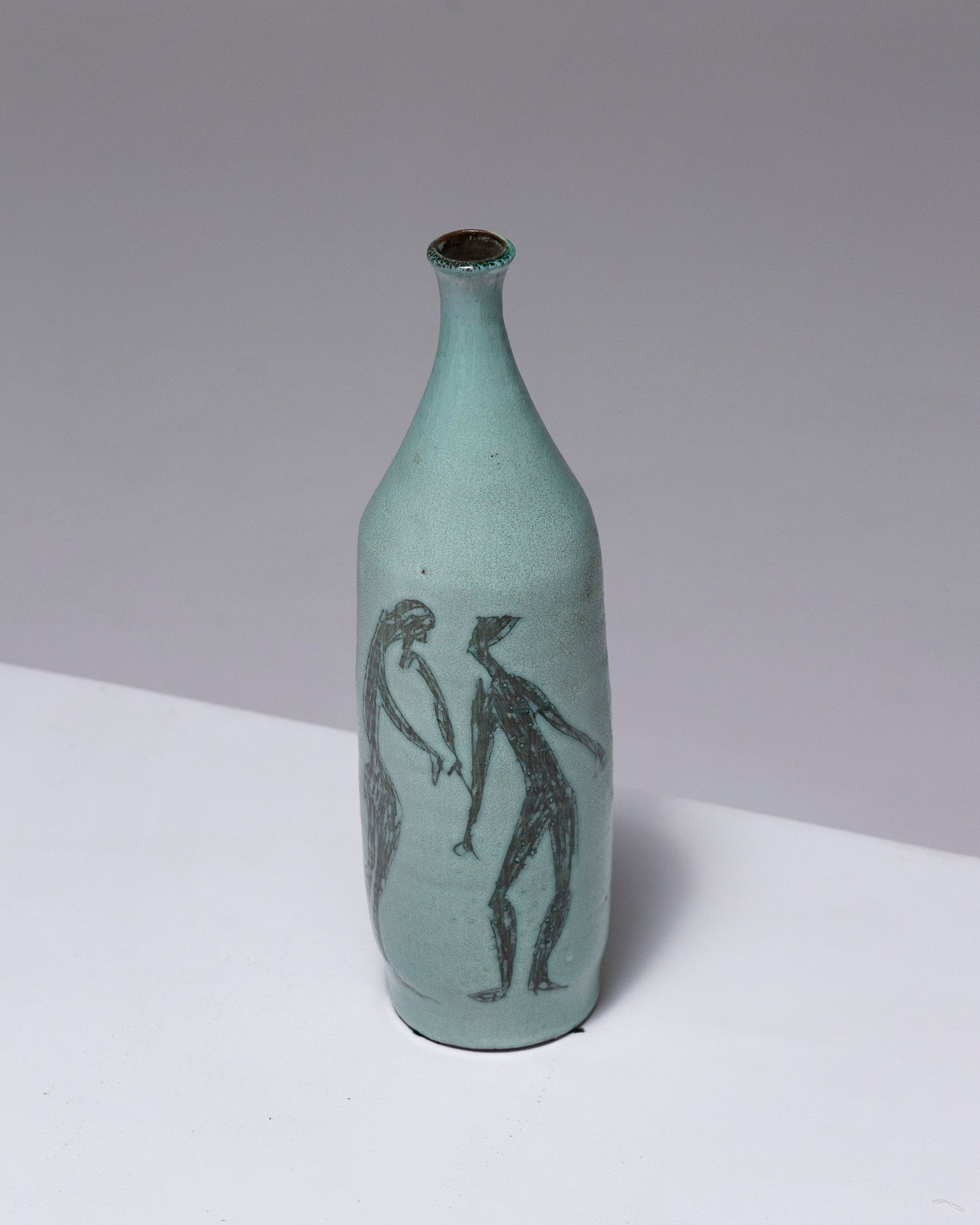 STONEWARE BOTTLE VASE "THE CONVERSATION", 1950s