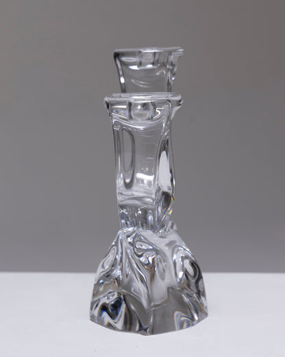 CRYSTAL CANDLE HOLDER, DAUM, 1950s