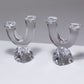 PAIR OF CRYSTAL CANDLESTICKS, DAUM, 1950s