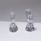 PAIR OF CRYSTAL CANDLESTICKS, DAUM, 1950s