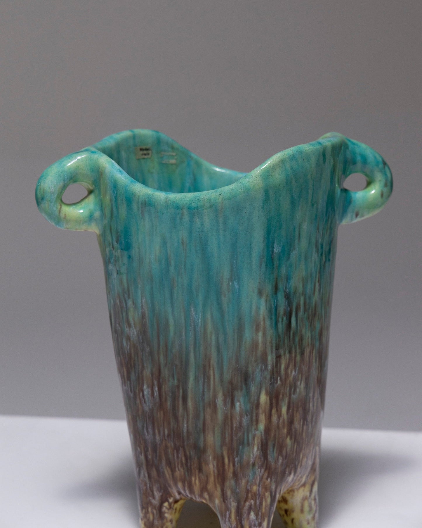 VASE EN FAÏENCE ÉMAILLÉE, ACCOLAY, 1950s