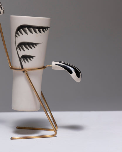 TALL OSTRICH EARTHENWARE CUP, 1960s